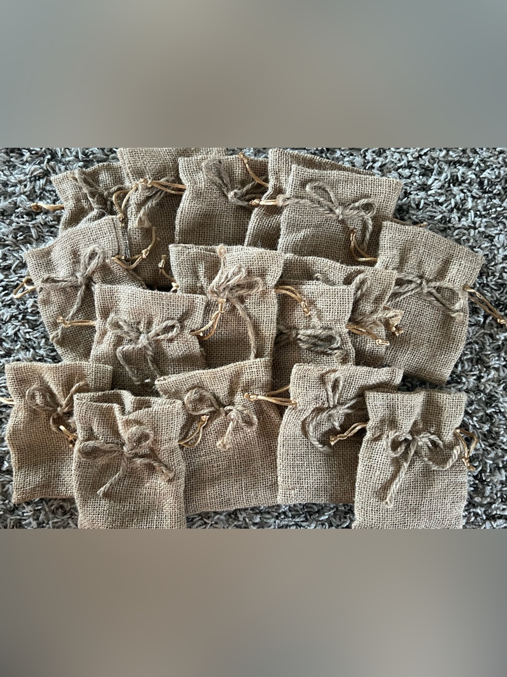 128 Burlap Drawstring Bags 4”x5” (wedding, birthday, party favors) - NWOT